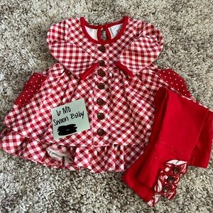 Swoon Boutique Red & White Gingham Toddler Matching Set
